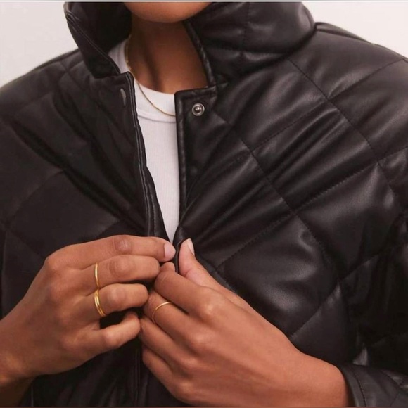 NWT Z SUPPLY heritage quilted faux leather jacket - Picture 6 of 7